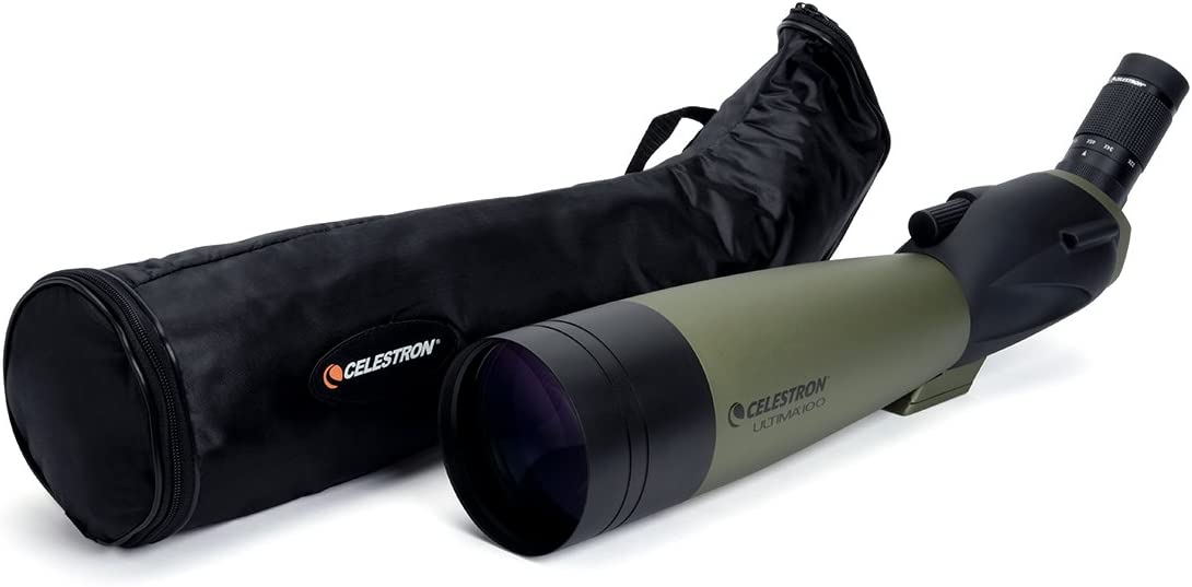 Celestron – Ultima 100 Angled Spotting Scope – 22-66x Zoom Eyepiece – Multi-coated Optics for Bird Watching