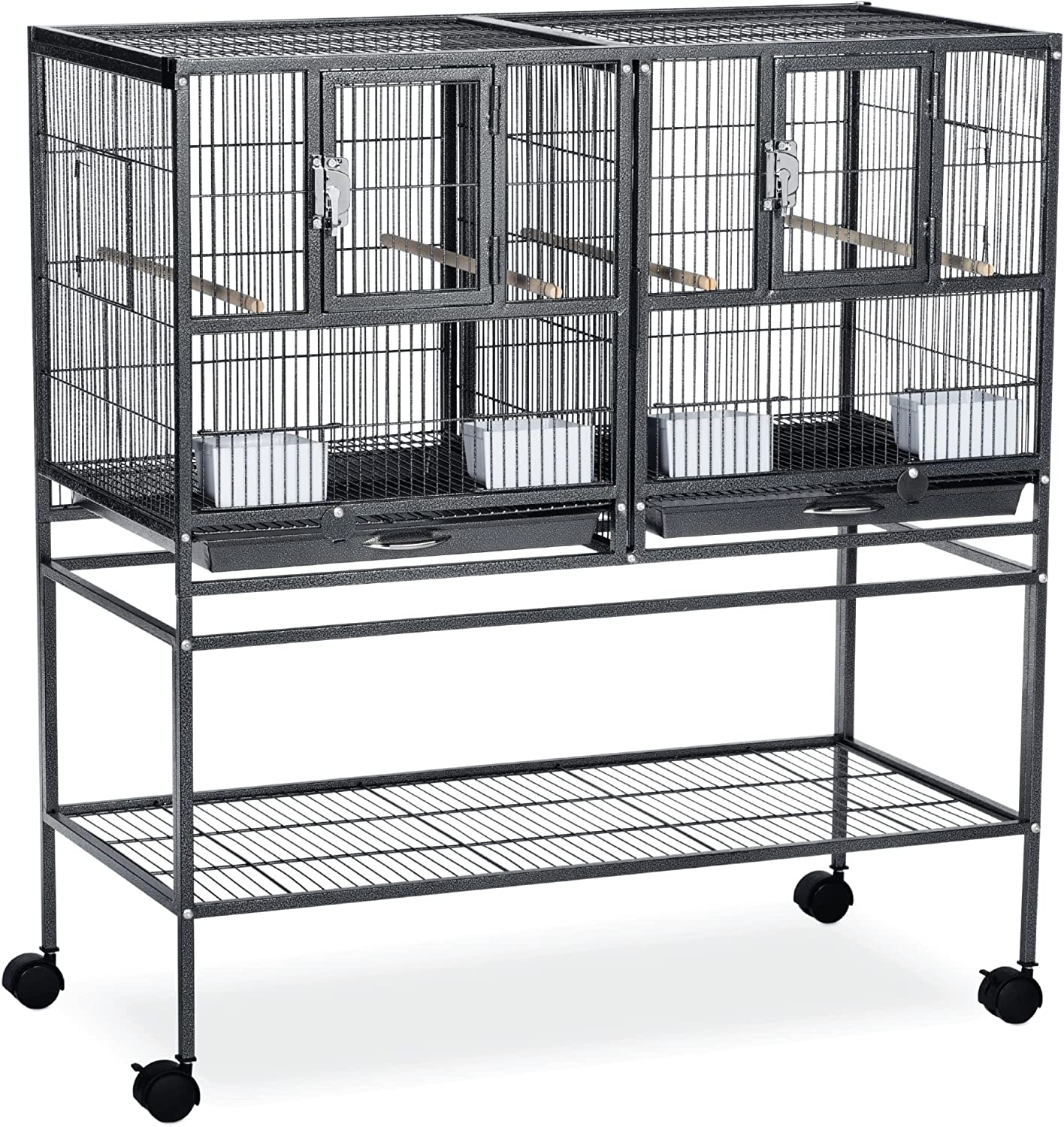 Prevue Pet Products F070 Hampton Deluxe Divided Breeder Cage with Stand