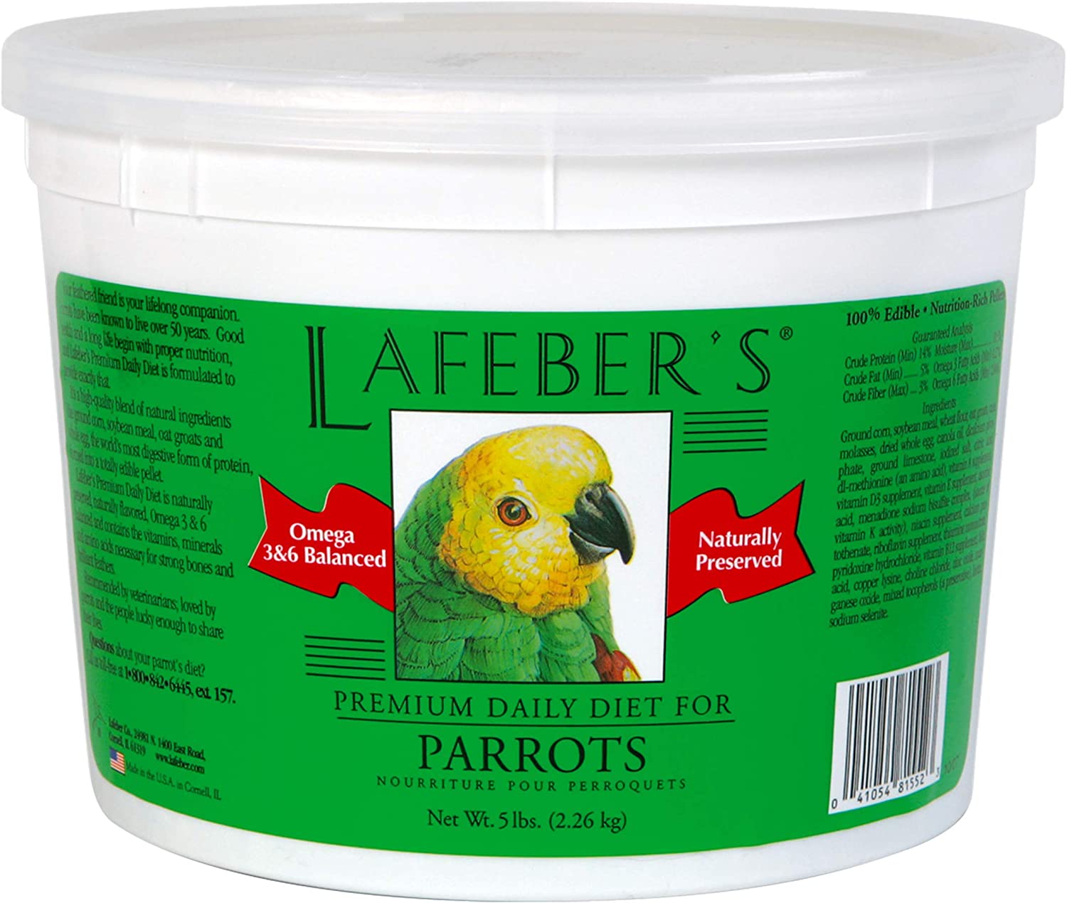 LAFEBER’S Premium Daily Diet Pellets Pet Bird Food