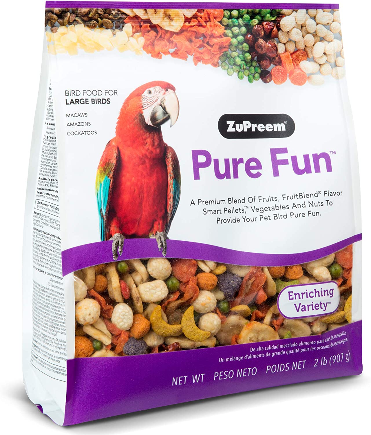 ZuPreem Pure Fun Bird Food for Large Birds